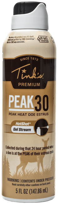 Tinks W6264 Peak30 Hot Shot Deer Doe In Estrus Scent Gel 5 oz Gel Stream