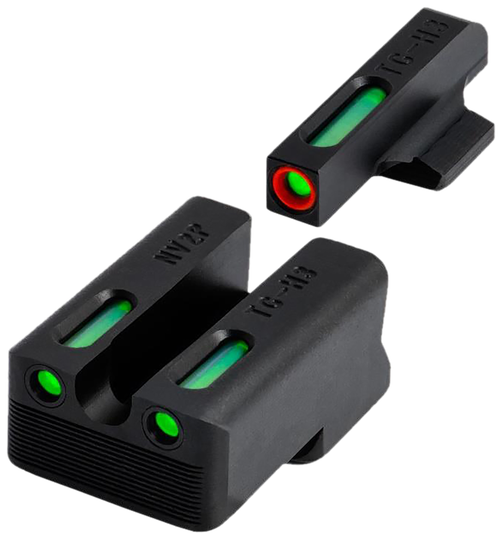 TruGlo TGTG13NV2PC TFX Pro  Green Tritium & Fiber Optic Orange Outline Front Sight Green Tritium & Fiber Optic Rear Sight