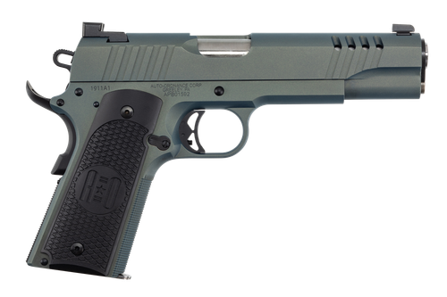 Auto-Ordnance 1911TCAC7 1911  45 ACP 7+1 5" Stainless Steel Barrel, Serrated Stainless Steel Slide, Northern Lights Cerakote Steel Frame w/Beavertail, Armor Black Cerakote Engraved Aluminum Grip
