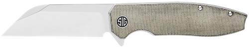 Sig Sauer Knives KA7SG Karak  3.25" Folding Wharncliffe Plain Black PVD Nitro-V Blade, 4" Green Canvas Micarta Handle