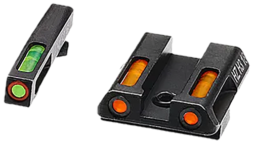 HiViz GLN621 LiteWave H3 Fiber-Optic Sight Set Green Tritium/Orange Outline w/Litepipes Orange Fits Glock 42, 43, 43X, 48