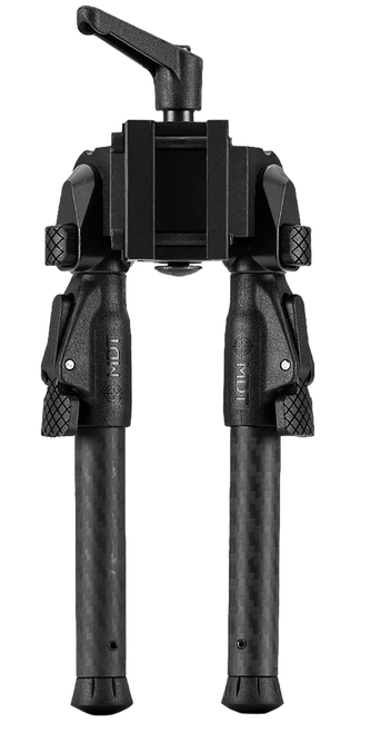 Mdt Sporting Goods Inc 105560BLK GRND-POD  Black Aluminum, 4.5"-9.0", Spiked Feet, Fits Picatinny Rail