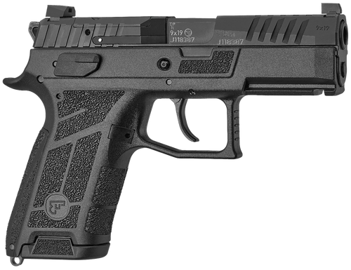 CZ-USA 01660 P-09 C Nocturne Compact Frame 9mm Luger 10+1 3.74" Black Steel Barrel, Black Optic Cut/Serrated Steel Slide, Black Polymer Frame w/Picatinny Rail, Textured Grip
