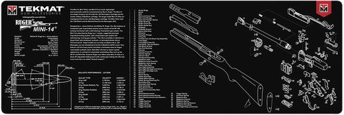 TekMat TEKR36MINI14 Ruger Mini-14 Cleaning Mat Black/White Rubber 12"x36" Ruger Mini-14 Parts Diagram