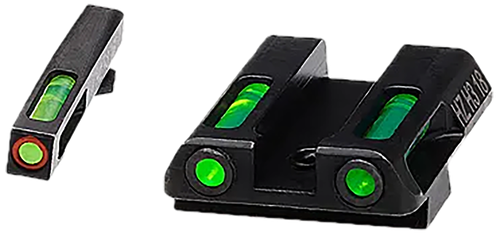 HiViz GLN521 LiteWave H3 Fiber-Optic Sight Set Green Fiber Optic/Orange Outline w/ Litepipes Green Fits Glock 42, 43, 43X, 48