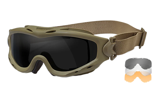 Wiley X SP293T Spear Goggles Smoke Gray/Clear/Light Rust Lens Tan Frame