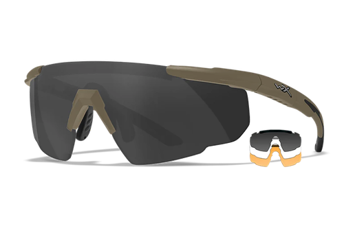 Wiley X 308T Saber Advanced  Smoke Gray/Clear/Light Rust Lens Polycarbonate Matte Tan Frame