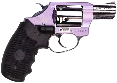 Charter Arms 53842 Undercover Lite Chic Lady Small 38 Special 5 Shot 2" High Polished Stainless Steel Barrel & Cylinder, Lavender Aluminum Frame w/Black Crimson Trace Laser Grip, Exposed Hammer