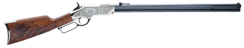 Henry H011SD Original Silver Deluxe Full Size 44-40 Win 13+1 24.50" Blued Octagon Barrel, Engraved Nickel-Plated Steel Receiver, American Walnut Wood Stock Right Hand