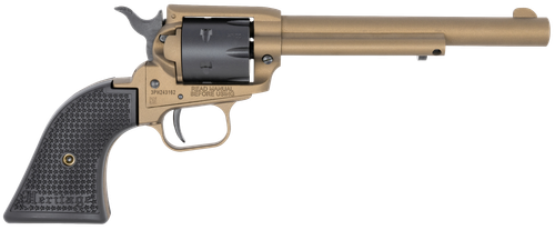 Heritage Mfg RR22A6 Rough Rider  22 LR 6 Shot, 6.50" Burnt Bronze Cerakote Steel Barrel, Black Satin Cylinder Burnt Bronze Cerakote Steel, Black Textured Polymer Grips