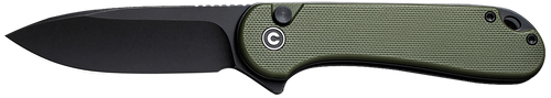 Civivi Knives C18062P-3 Elementum II  EDC 2.96" Folding Drop Point Plain Black Stonewashed Nitro-V Steel Blade, OD Green Textured G10 Handle