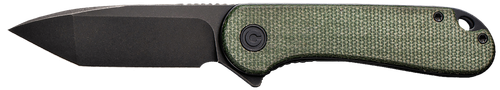 Civivi Knives C907T-E Elementum  2.96" Folding Tanto Plain Black Stonewashed D2 Steel Blade, 4.03" Green Textured Micarta Handle