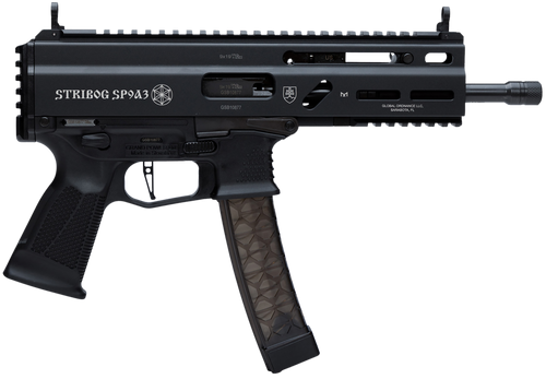 Grand Power 8588005808538 SP9A3 Stribog 9mm Luger 30+1 8" Black Threaded Barrel, M-LOK Handguard, Black Aluminum Picatinny Rail Receiver, Rear Picatinny Rail, Black Polymer Grips