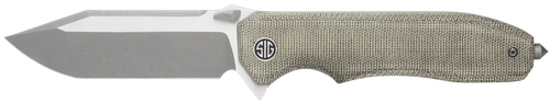Sig Sauer Knives VA9GT Validus  3.78" Folding Modified Tanto Plain Dark Acid Stonewash/Satin M390 Steel Blade, 4.76" Green Canvas Micarta Handle