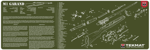 TekMat TEKR36M1GARAND-OD M1 Garand Cleaning Mat OD Green Rubber 12"x36" M1 Garand Parts Diagram