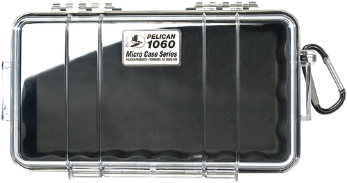 Pelican 1060025100 Micro Case  Black/Clear Polycarbonate 9.88" Long