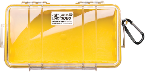 Pelican 1060027100 Micro Case  Yellow/Clear Polycarbonate 9.88" Long