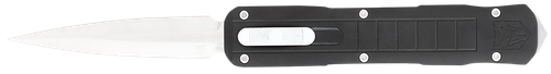 CobraTec Knives CTRPTBLKDAGNS Raptor  3.13" OTF Dagger Plain D2 Steel Blade, 4.50" Black Aluminum Handle