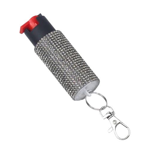 PSP EC14STUDSLC Studded Pepper Spray Silver Canister Includes Keychain