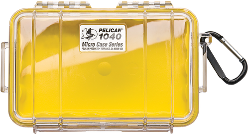 Pelican 1040027100 Micro Case  Yellow/Clear Polycarbonate 7.50" Long