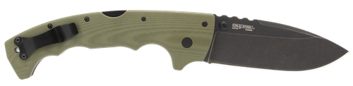 Cold Steel CSFL50MAX 5-Max  5" Folding Drop Point Plain Black Stonewashed S35VN Blade, 7.13" OD Green Textured G10 Handle