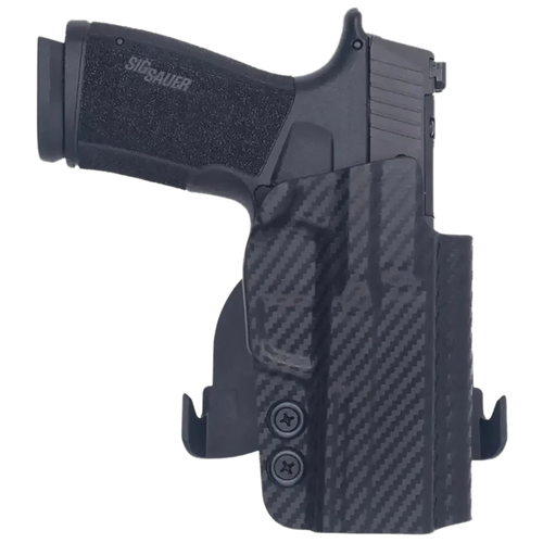 Rounded Gear SSRP365XMACROCFRHOW  Paddle Holster OWB Black Carbon Fiber Kydex Fits Sig Sauer P365 X-Macro Right Hand