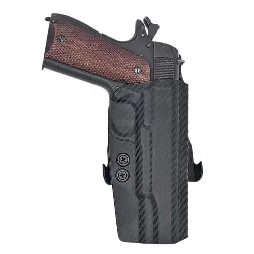 Rounded Gear CEX19115NRCFRHOWBPDL  Paddle Holster OWB Black Carbon Fiber Kydex Fits 1911 5" Right Hand