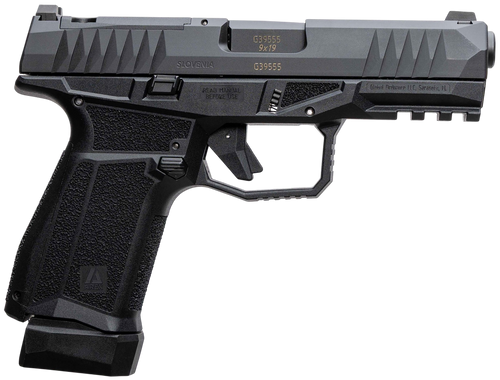 AREX 815537024074 Delta M Gen2 Compact Frame 9mm Luger 15+1 4" Black Steel Barrel, Black Nitride Steel Optic Cut/Serrated Slide, Black Polymer Frame w/Picatinny Rail, Black Stippled Grip, Ambidextrous