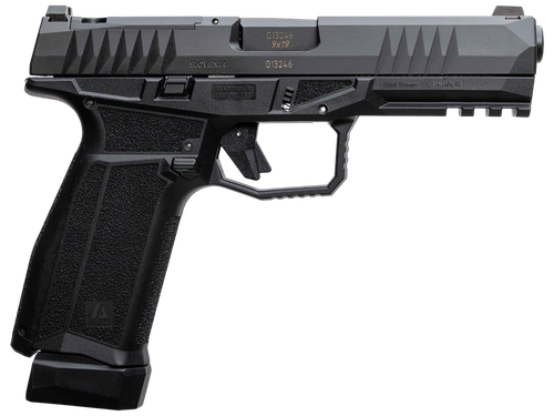 AREX 815537023893 Delta L Gen2 9mm Luger 17+1 4.50" Black Barrel, Black Nitride Optic Cut/Serrated Slide, Black Frame, Ambidextrous