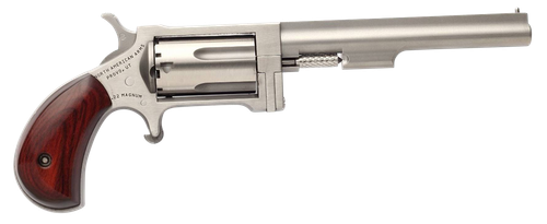North American Arms SW4 Sidewinder *CA Compliant 22 WMR 5rd 4" Barrel, Overall Stainless Steel Finish & Rosewood Birdshead Grip