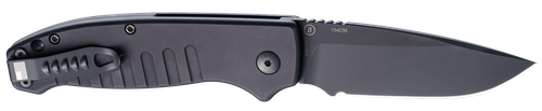 Hogue 64130 Ballista I Automatic 3.50" Folding Drop Point Black Cerakote 154CM SS Blade, Matte Black Aluminum Handle