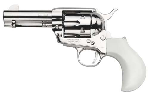 Taylors & Company 200072 1873 Cattleman 45 Colt (LC) Caliber with 3.50" Barrel, 6rd Capacity Cylinder, Overall Nickel-Plated Finish Steel  & Ivory Birdshead Synthetic Grip