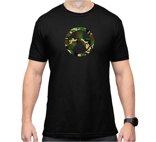 Magpul MAG1225-001-S Woodland Camo  Black Cotton/Polyester Short Sleeve Small