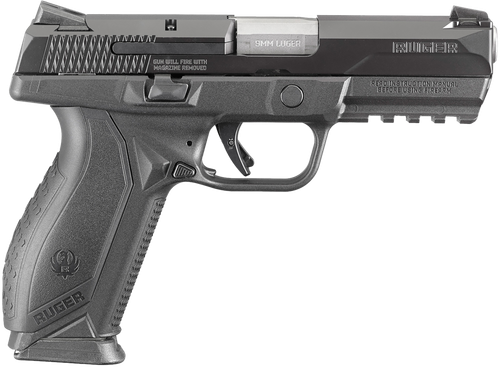 Ruger 8605 American Pro Duty Frame 9mm Luger 17+1 4.20" Stainless Steel Barrel, Black Nitride Serrated Stainless Steel Slide, Black Polymer Frame w/Picatinny Rail, Textured Wraparound Grip, Right Hand