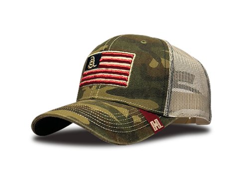 Hornady Gear 33300 Trucker  Camo American Flag Patch