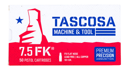 Tascosa Ammunition TMTAMMOF7   7.5FK 101gr Spoon Tip 50 Per Box/12 Case
