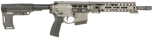 Patriot Ordnance Factory 2173 P15 Constable 5.56 NATO 30+1 10.50" M-LOK Handguard, Tungsten Cerakote Aluminum Receiver w/Picatinny Rail, Black Polymer MFT Blade Stabilizer, MFT Grip