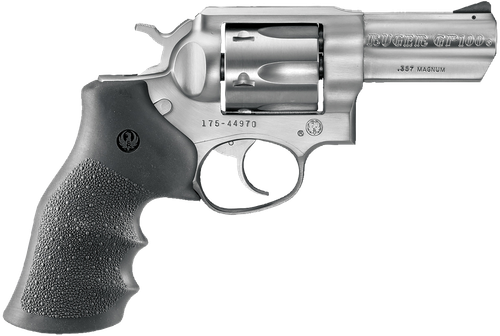 Ruger 1715 GP100  Medium Frame 357 Mag 6rd 3" Satin Stainless Steel Barrel, Cylinder & Frame, Hogue Monogrip, Transfer Bar Safety, Exposed Hammer