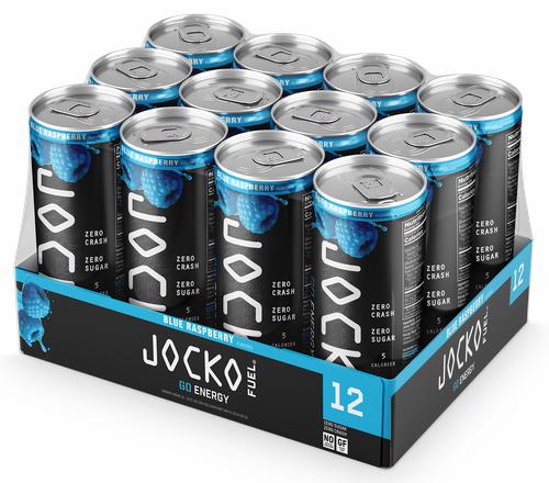 Jocko Fuel 29119 Blue Rasberry Energy Drinks 12oz 12Pack