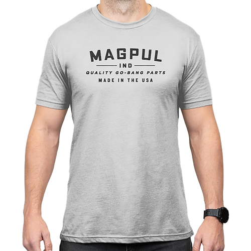 Magpul MAG1112-041-XL Go Bang Parts  Stone Gray Heather Cotton/Polyester Short Sleeve XL