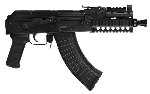 Pioneer Arms AK0031KCORE Micro Hellpup CORE 7.62x39mm 30+1 7" Blued Threaded Barrel, Quad Picatinny Rail Handguard, Blued Steel Receiver w/Side Mounted Optic Rail, Black Plastic Grip, Right Hand
