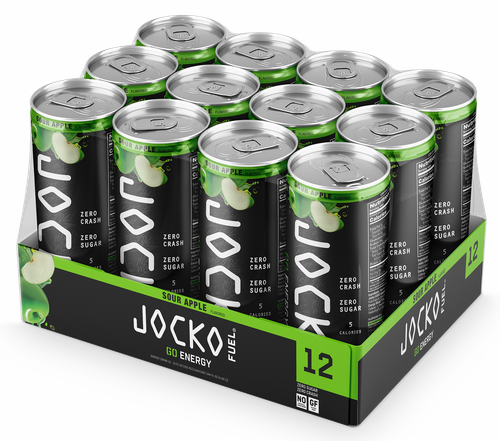 Jocko Fuel 29003 Sour Apple Energy Drinks 12oz 12Pack