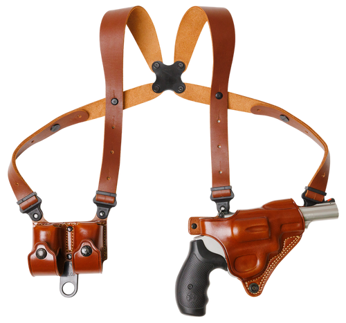 Galco MCII104 Miami Classic II Shoulder System Shoulder Fits Chest Up To 56"/Colt King Cobra Tan Steerhide Right Hand