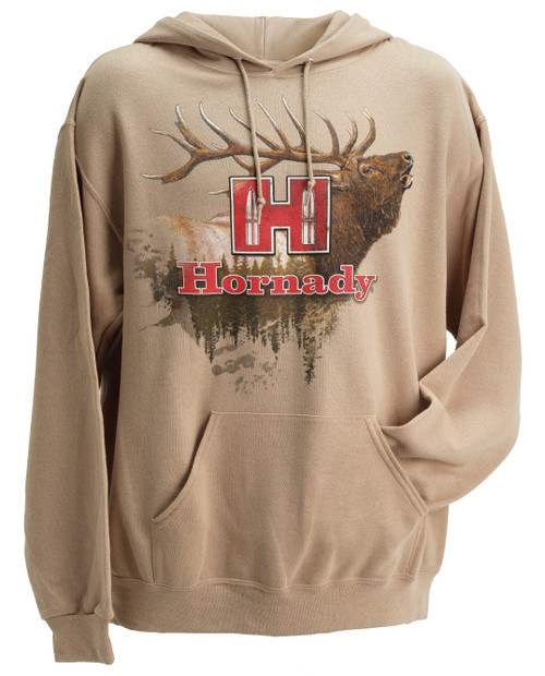 Hornady 99612M Elk  Medium Tan/Khaki Hoodie Poly-Cotton
