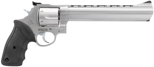 Taurus 2440089 44  Large Frame 44 Rem Mag 6rd 8.37" Matte Stainless Ported Barrel, Matte Stainless Cylinder & Frame, Black Finger Groove Rubber Grip, Transfer Bar Safety Exposed Hammer