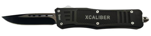 Xcaliber Knife Company  9mm  Medium 3.25" OTF Drop Point 440C SS Blade, 4.64" Steel Handle