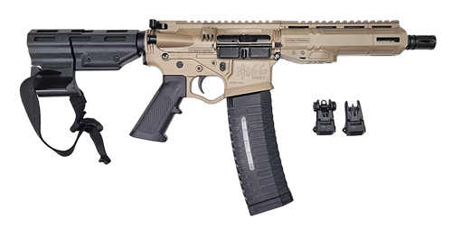 ATI ATIGAX5567MLCFDE30 Alpha Maxx  5.56 NATO 30+1 7.50" Black Threaded Barrel, Flat Dark Earth Receiver w/Picatinny Rail, M-LOK Handguard, Black Polymer Brace, A2 Grip