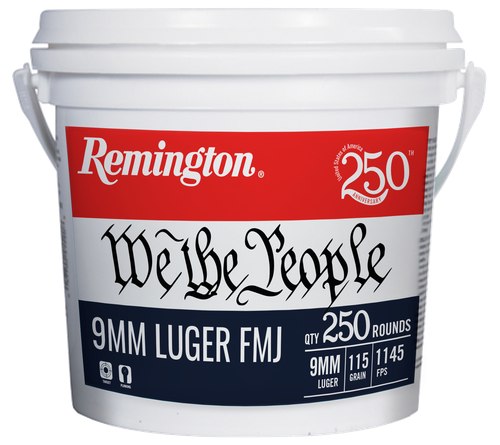 Remington Ammunition 21385   9mmLuger 115gr Full Metal Jacket 250 Per Box/4 Case
