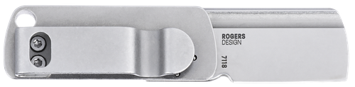 CRKT 7118 Box Key EDC 1.24" Folding Plain Stonewashed 12C27 Sandvik SS Blade, Stainless Steel Handle