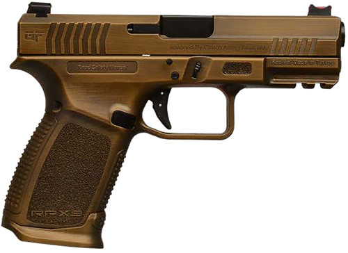 Gforce Arms GFRPX3C9BNZ Exodus  9mm Luger 15+1 4.02" Black Steel Barrel, Bronze Cerakote Serrated Steel Slide, Bronze Cerakote Polymer Frame w/Accessory Rail, Textured Grip